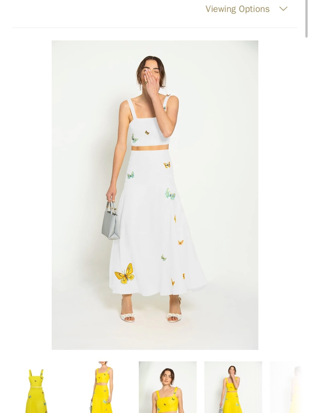 Fanm Mon White Derin Skirt Set
